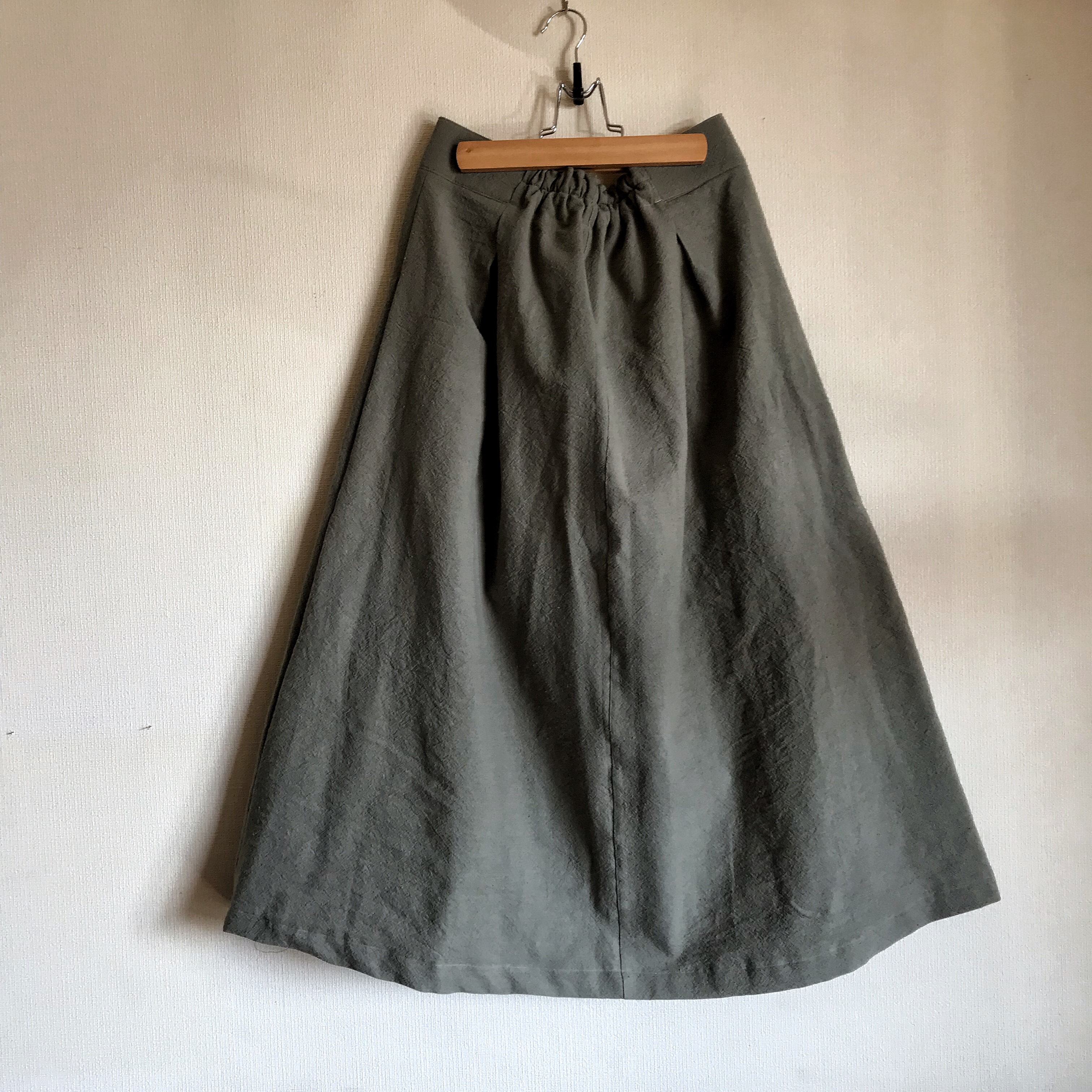 【2026再販】■7日内発送■マキシスカート好きが作った歩く度揺れる。フレア リネン ロングスカート ウエストゴム 冬