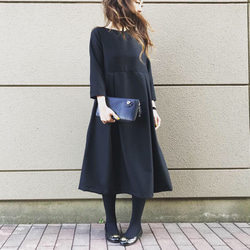 振袖　着物リメイク　ドレス　ドレープリボン　黒×紫に牡丹　和柄　ハンドメイド 振袖 着物リメイク ドレス ドレープリボン 和柄 ワンピース 黒