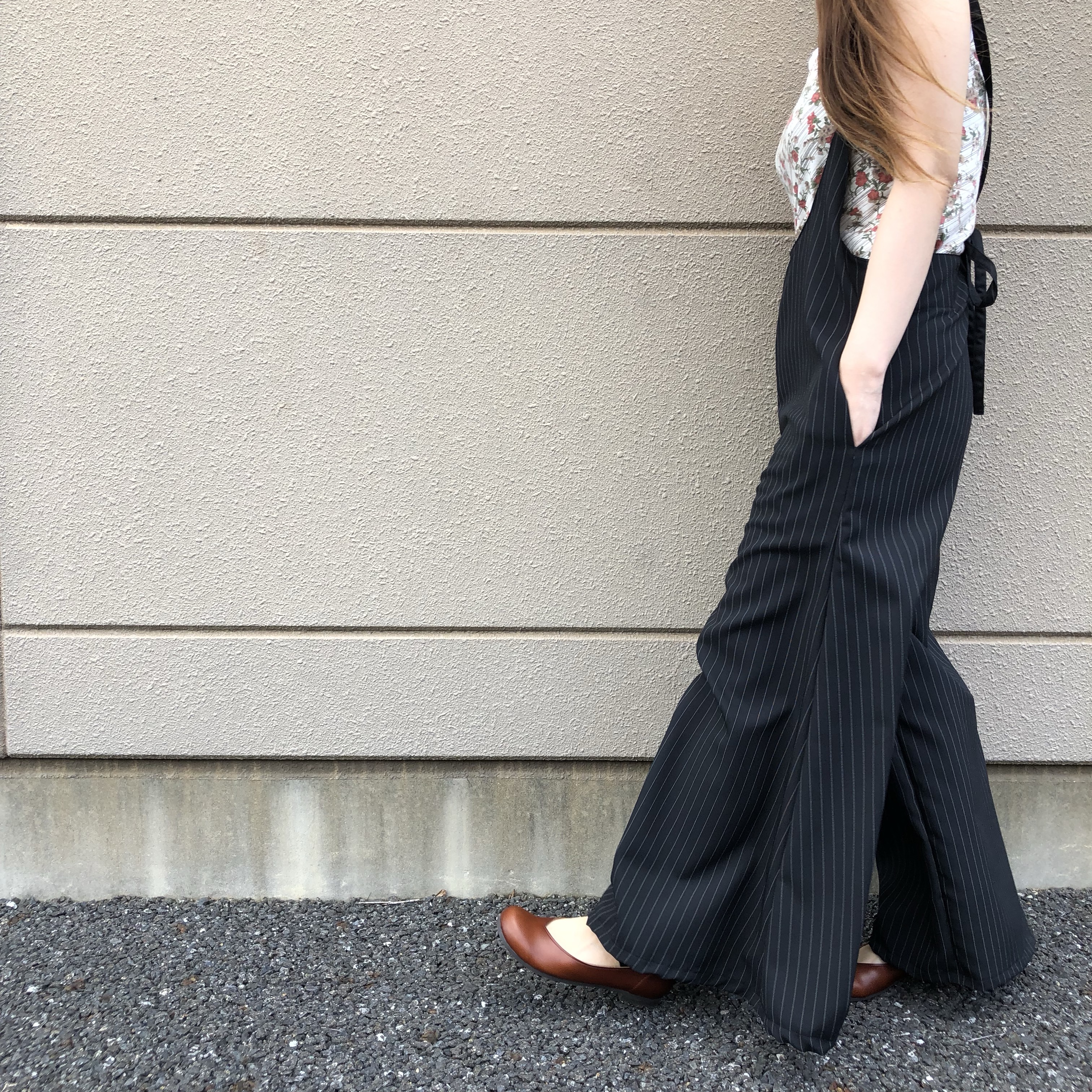 【12/14再販】理想的なラインを作る。「モノトーンなサロペットパンツ。」ロンパース ストライプ 冬