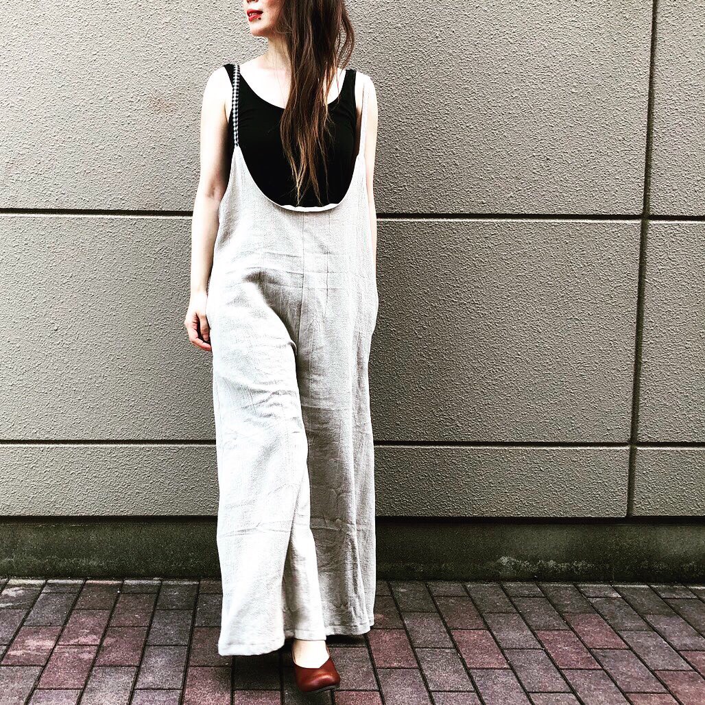 LOHEN バックデザインサロペットパンツ　36