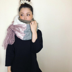 ■10日内発送■【再販】レース使いで印象的に。愛されスヌード。ファー ボア あったかニット もこもこ エコファー 冬 5枚目の画像