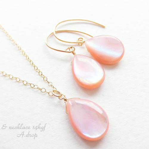 ピンクシェルピアス ピアス（フック・チェーン） A.drop 通販 5237319