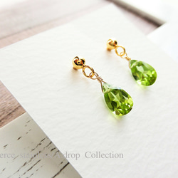 てっちゃん☺︎ 1点作品☆ 宝石質ペリドットピアス 宝石ペリドット ピアス ピアス（スタッド・一粒） A.drop 通販