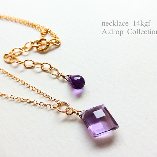 ダブルアメジスト ダイヤカットネックレス ネックレス・ペンダント A