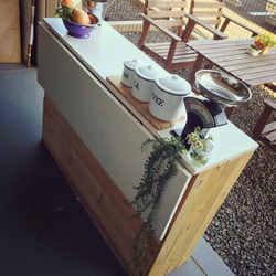 バタフライカウンターテーブル 折り畳み机 キッチンカウンター