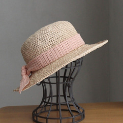 手編み＊リボンを選べる麦わら帽子（ココナッツ・57cm） 7枚目の画像