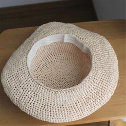 手編み＊リボンを選べる麦わら帽子（ココナッツ・57cm） 10枚目の画像