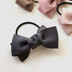 18ss新作☆プティリボン の ヘアゴム スモーキーピンク リボン