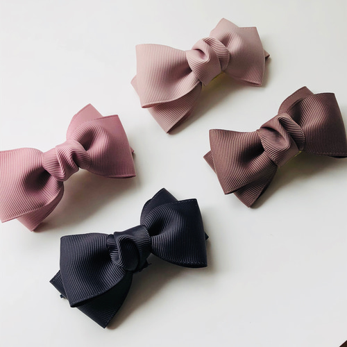 リボン　ヘアゴム♡ラブフィーユリボン♡ベージュ♡ハンドメイド 18ss新作☆プティリボン の ヘアゴム ベージュ リボン ヘアアクセ ヘア
