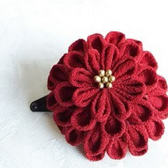 [免運費] Knobwork Kanzashi 純絲紅半楠 S Shichigosan 節日 Hinamatsuri Miter 第1張的照片