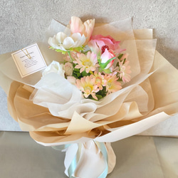＊ご希望の色合いで作る＊造花の韓国風花束トスブーケ(大) 1枚目の画像