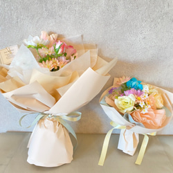 ＊ご希望の色合いで作る＊造花の韓国風花束トスブーケ(大) 10枚目の画像
