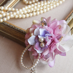 yuu様ご依頼品　【POPO】 Flower Corsageスモーキーパープルのダリアコサージュ－purple－ 1枚目の画像