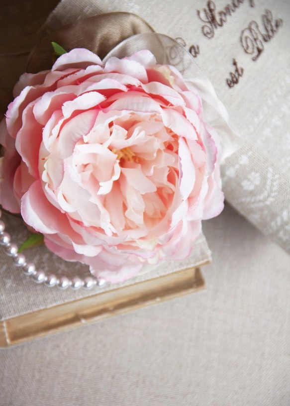 【運費300日元】牡丹胸花 - 粉紅色 - 第1張的照片