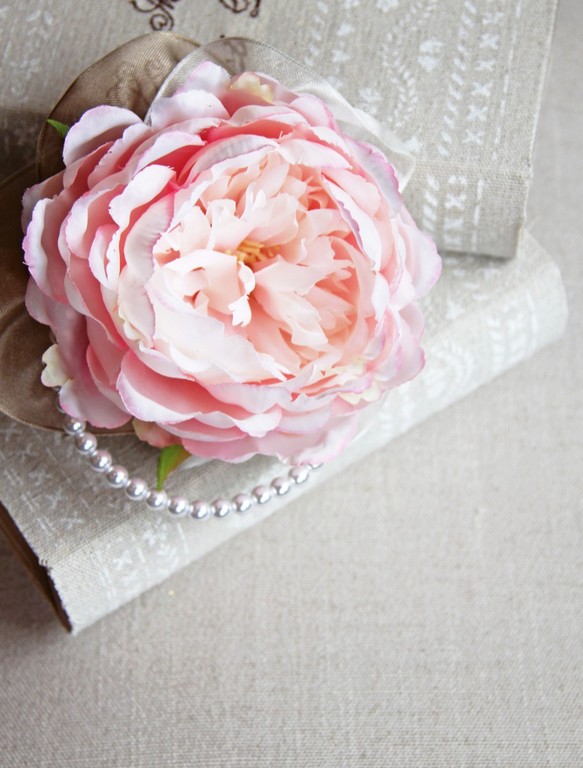 【運費300日元】牡丹胸花 - 粉紅色 - 第5張的照片