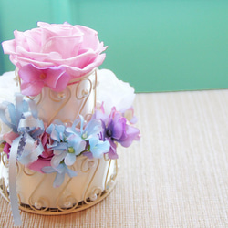 【送料300円】Flower Cake　アンティークBOXに入ったフラワーケーキ 4枚目の画像
