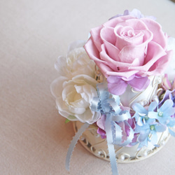 【送料300円】Flower Cake　アンティークBOXに入ったフラワーケーキ 5枚目の画像