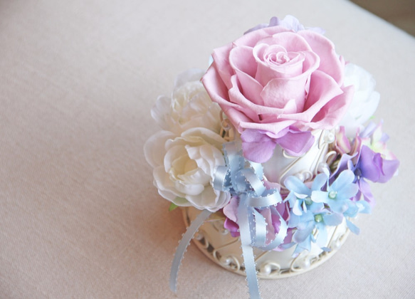 【送料300円】Flower Cake　アンティークBOXに入ったフラワーケーキ 5枚目の画像