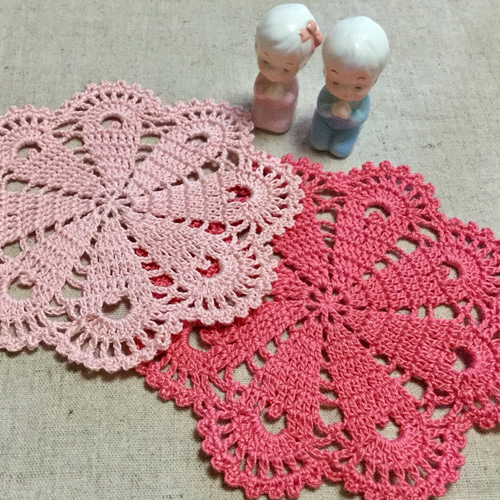 ちいさなおみせ 桜 ドイリー コースター レース編み かぎ針2枚セット