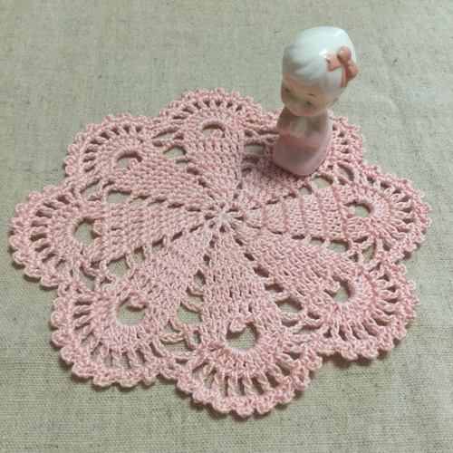 ちいさなおみせ 桜 ドイリー コースター レース編み かぎ針2枚セット