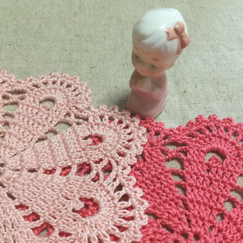 ちいさなおみせ 桜 ドイリー コースター レース編み かぎ針2枚セット