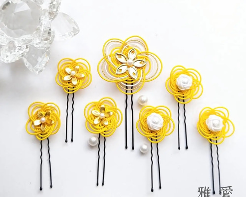 水引 梅結び ベビーヘアクリップ ヘアピン ヘアゴム 水引き 梅 花 1_a17260d6e73744781e2603aab0f2