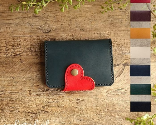 ◇大人気シリーズ◇7色◇ハート本革パスケース・カードケース◇定期