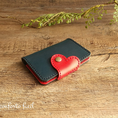 ◇大人気シリーズ◇7色◇ハート本革パスケース・カードケース◇定期