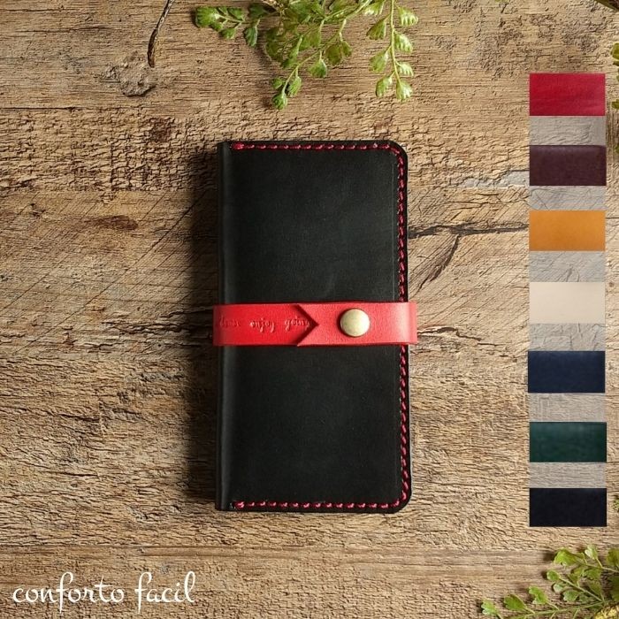 7色リボン本革手帳型スマホケース[多機種対応]iPhone17.x.xr.xs.max.Xperia.Galaxy