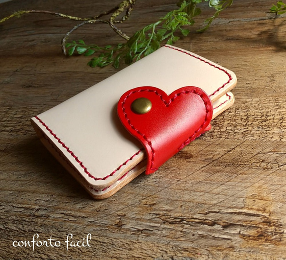 ◆一番人気◆７色◆ハート本革キーケース・カード入れ付・スマートキー・ラッピング・刻印・ギフト・プレゼント 3枚目の画像