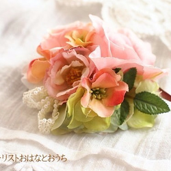 【送料無料】ピンクのバラのヘアクリップ（髪飾り）H30 3枚目の画像