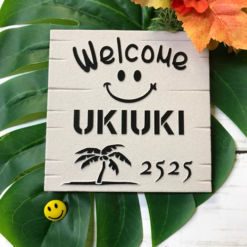 黒御影石表札☆ウキNAMI（S）☆ 黒御影石表札☆ウキNAMI（S）☆