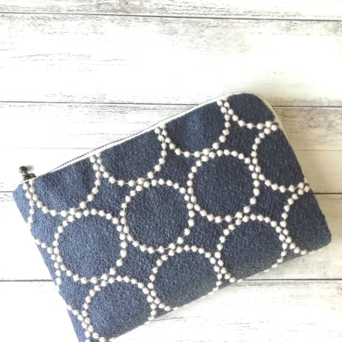 マルチケース】ミナペルホネン タンバリン navy × light blue
