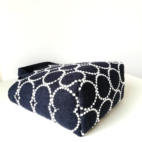 受注製作]ミナペルホネン,タンバリン,刺繍.トートバッグ/ネイビー