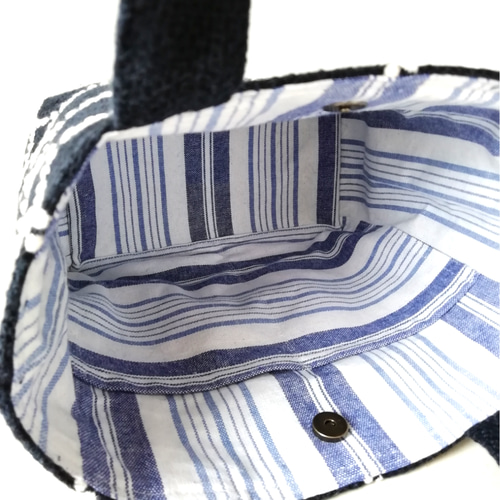 受注製作]ミナペルホネン,タンバリン,刺繍.トートバッグ/ネイビー