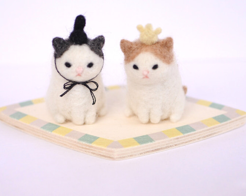 ねこのおひなさま 羊毛フェルト elica 通販 6844601｜Creema(クリーマ)