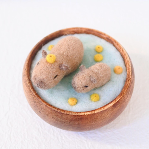 カピバラ温泉 ゆず湯【再販】 羊毛フェルト elica 通販 7874865