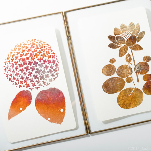 箔押しポストカード_ボタニカルシリーズ5枚セット ポストカード