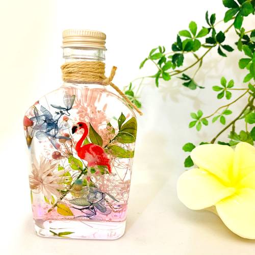 フラミンゴハーバリウム(ラッピング無料) ハーバリウム・植物標本  