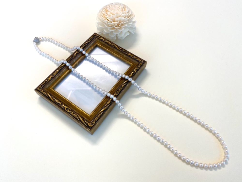 ロングパールネックレス ホワイト