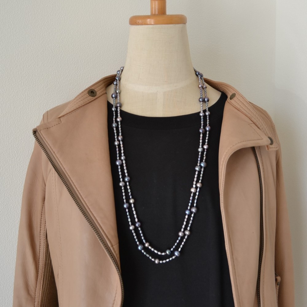 淡水パール　二連ネックレス