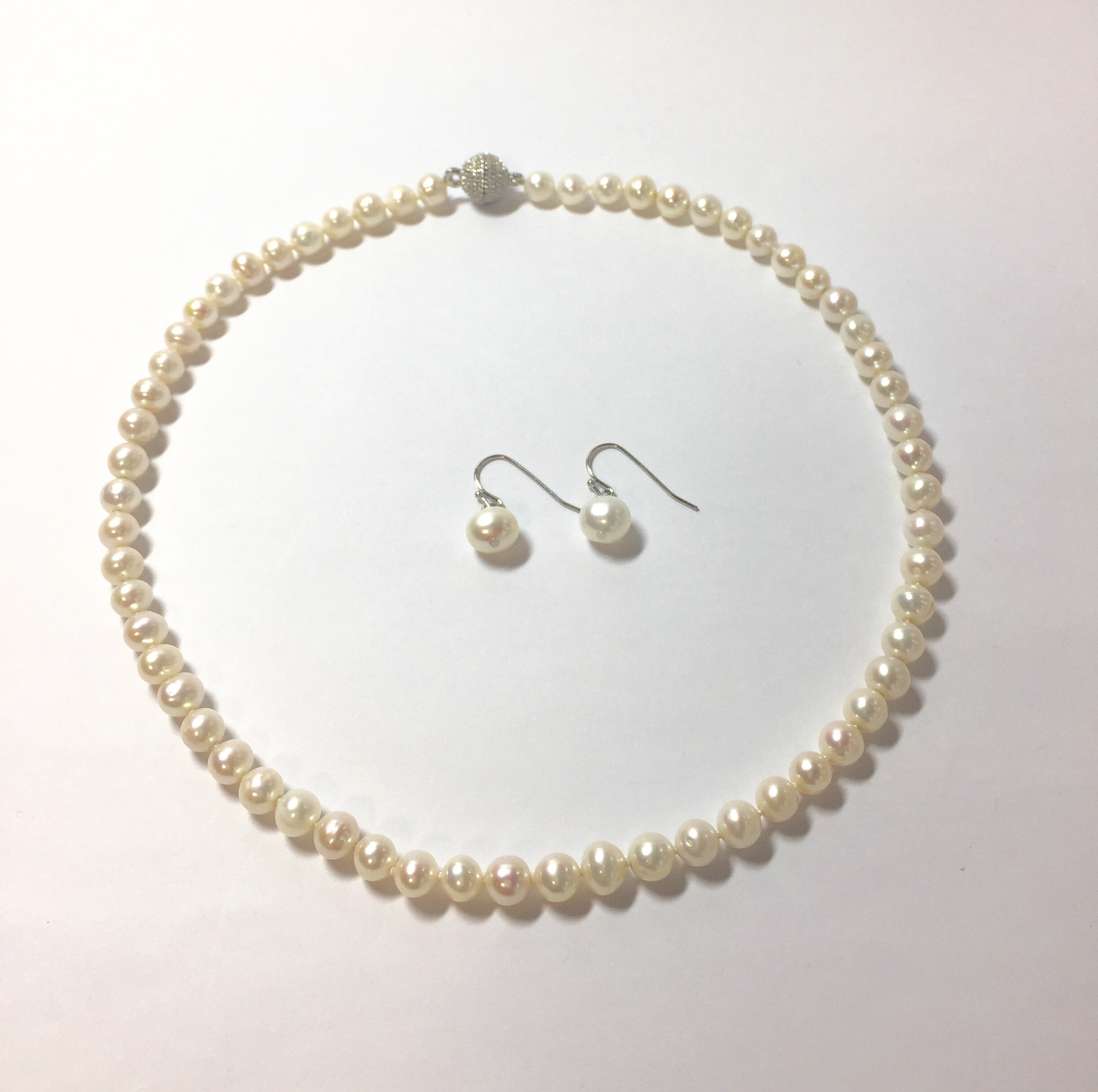 淡水パール  ネックレス  ピアス付き