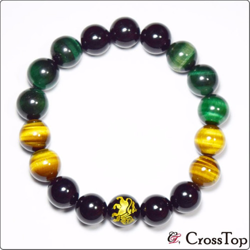 ラスタ/レゲエ】ペア彫刻ラスタライオンブレスレット3/タイガーアイ