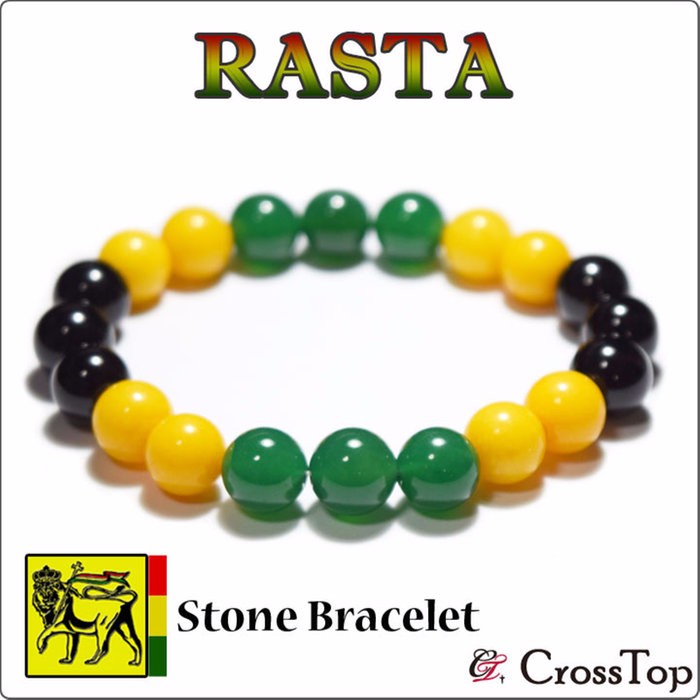 ジャマイカカラー ブレスレット メノウ オニキス