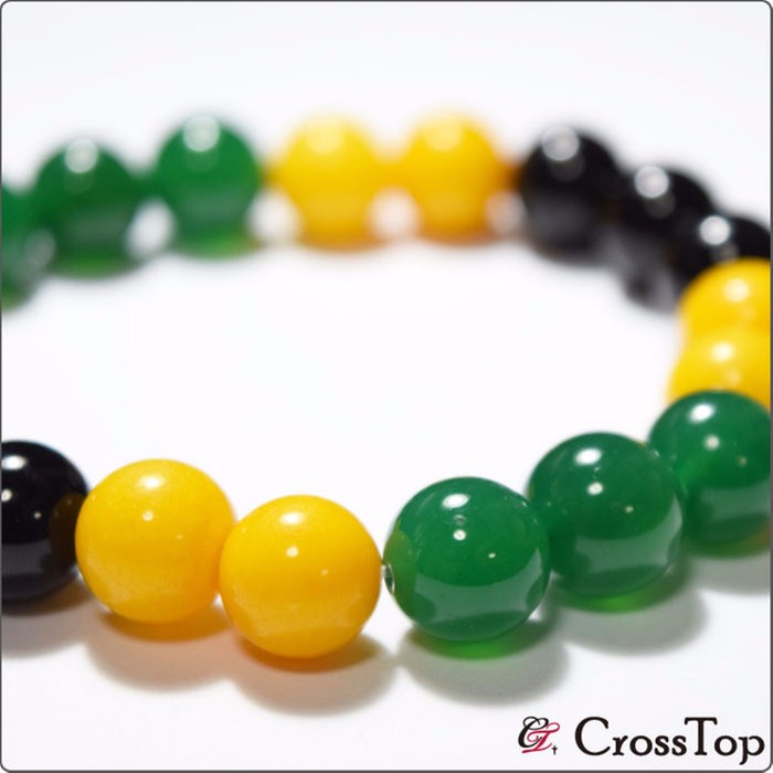 ジャマイカカラー ブレスレット メノウ オニキス