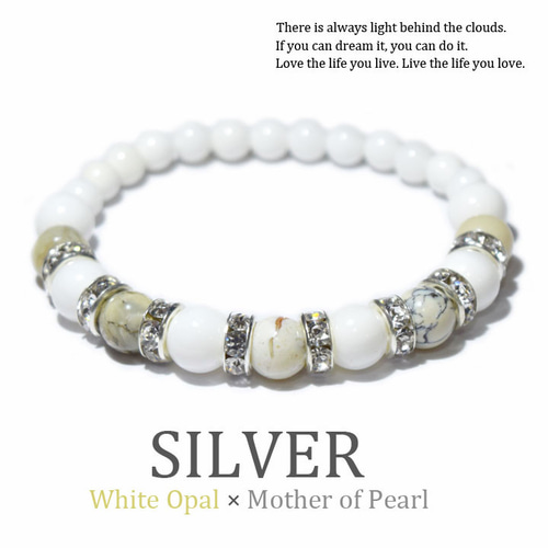 ホワイトオパール ブレスレット マザーオブパール 天然石
