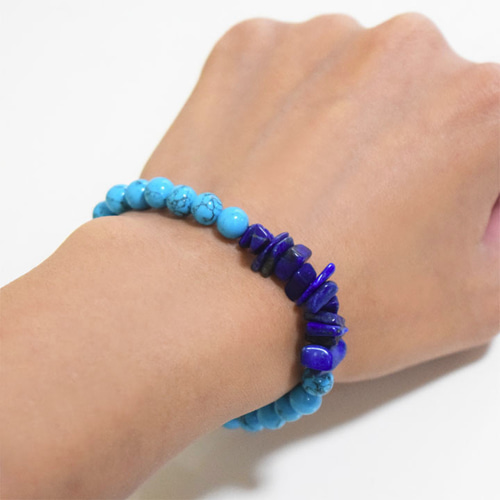 ターコイズ ラピスラズリ カフバングル MUZE TURQUOISE LABEL ×GARA - SID DOTS WRISTBAND(TURQUOISE