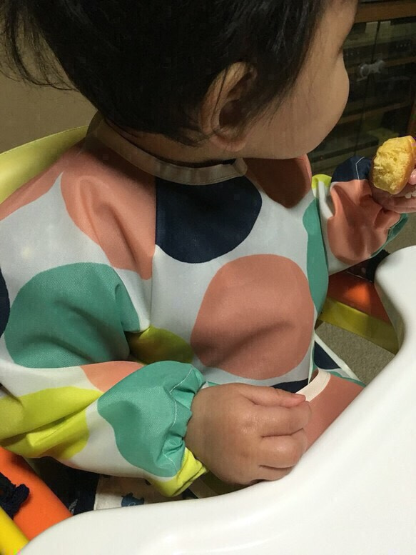 フレンチブルドッグ 長袖/半袖 お食事エプロン ロングタイプ(グレー) 4枚目の画像