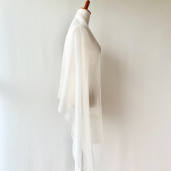 さらウール＊WOOLSILK＊生成り色＊ウールシルクストール 2枚目の画像