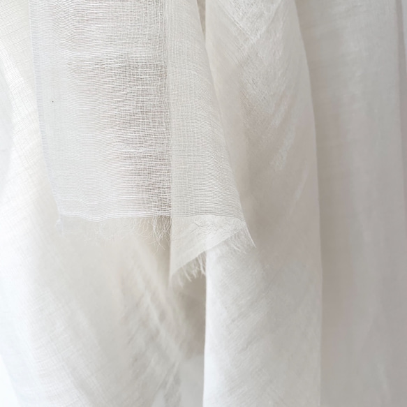 さらウール＊WOOLSILK＊生成り色＊ウールシルクストール 7枚目の画像